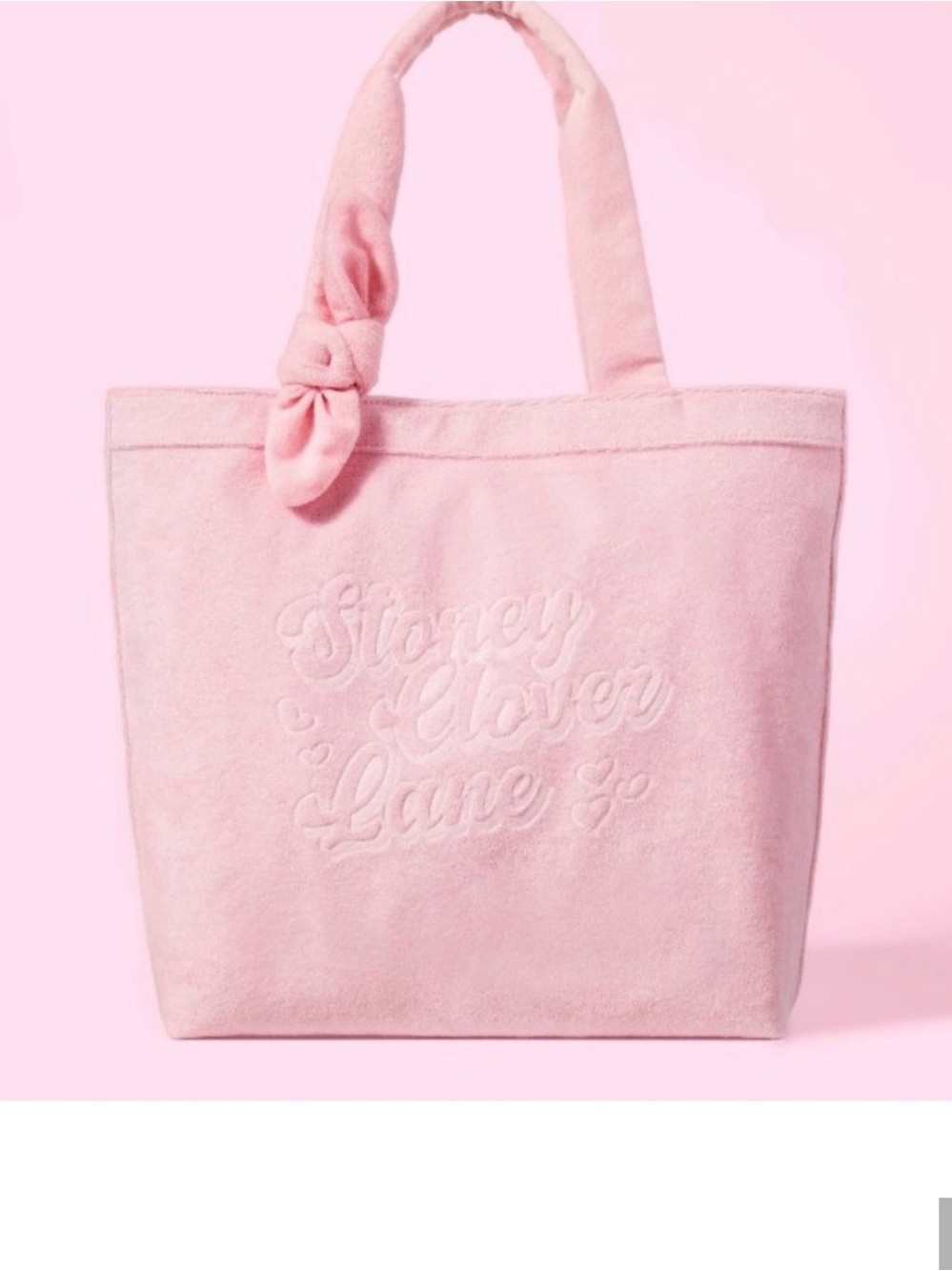 Stoney Clover Lane Pink Suede Tote Bag